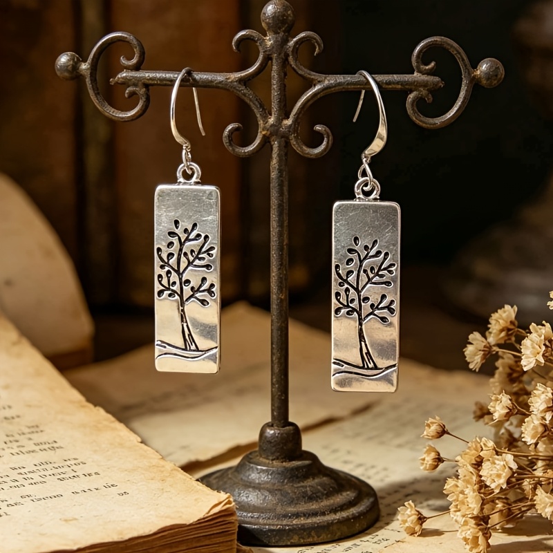 Vintage Distressed Tree of Life Earrings